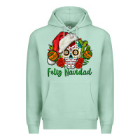 Seafoam Feliz Navidad Skull Premium Hoodie - BundleAndBundleShop