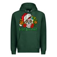 Sports Green Feliz Navidad Skull Premium Hoodie - BundleAndBundleShop