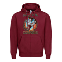 Burgundy Stay Wild Cowgirl Zipper Hoodie - FaDigitalArtStudio