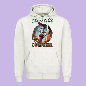 Stay Wild Cowgirl Zipper Hoodie Designed By Fadigitalartstudio