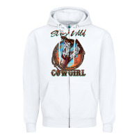 White Stay Wild Cowgirl Zipper Hoodie - FaDigitalArtStudio