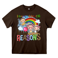 Chocolate Brown i love my job for all the little reasons Heavy Core Tee - NancyCooperArtShop