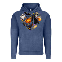 Vintage Denim Halloween Heart Vintage Hoodie - texasbilliewilder