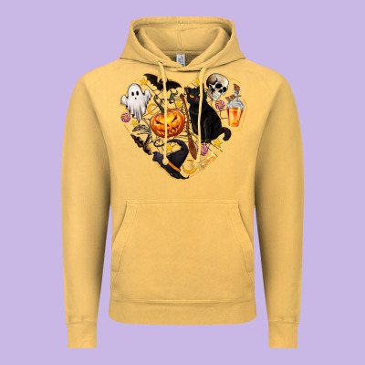 Halloween Heart Vintage Hoodie Designed By Texasbilliewilder