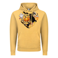 Vintage Mustard Halloween Heart Vintage Hoodie - texasbilliewilder