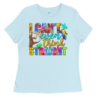 Baby Blue LGBTQ I Can't Even Think Straight Ladies Tee - BundleAndBundleShop