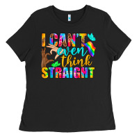 Black LGBTQ I Can't Even Think Straight Ladies Tee - BundleAndBundleShop