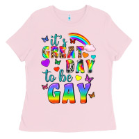 Bubblegum Pink Western It's Great Day To Be Gay Ladies Tee - BundleAndBundleShop