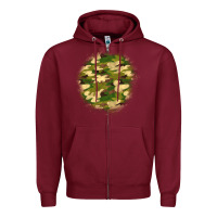 Burgundy camouflage patch 2 Zipper Hoodie - BundleAndBundleShop