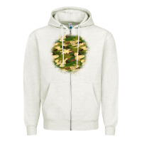 Oatmeal Heather camouflage patch 2 Zipper Hoodie - BundleAndBundleShop