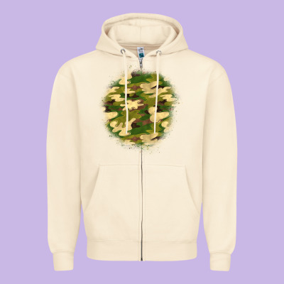 Camouflage Patch 2 Zipper Hoodie Designed By Bundleandbundleshop