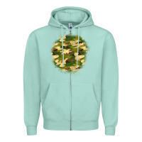 Seafoam camouflage patch 2 Zipper Hoodie - BundleAndBundleShop