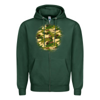 Sports Green camouflage patch 2 Zipper Hoodie - BundleAndBundleShop