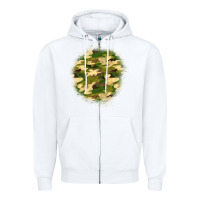 White camouflage patch 2 Zipper Hoodie - BundleAndBundleShop