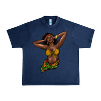 Navy black woman Urban Heavy Tee - NancyCooperArtShop