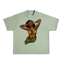 Oil Green black woman Urban Heavy Tee - NancyCooperArtShop