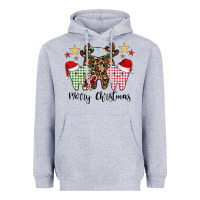 Heather Grey merry christmas tooth Heavyweight Hoodie - CowhideDigitalArt
