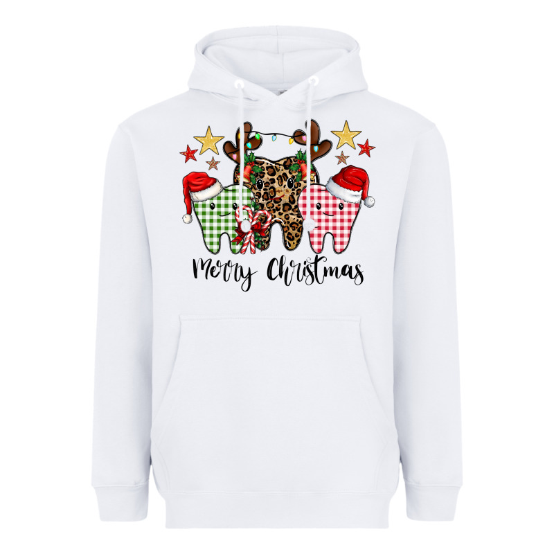 Merry Christmas Tooth Heavyweight Hoodie by CowhideDigitalArt | Teevron