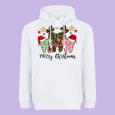 Merry Christmas Tooth Heavyweight Hoodie Designed By Cowhidedigitalart