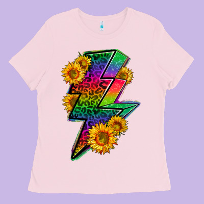 Lgbtq+ Lightnin' Bolt With Sunflower Ladies Tee Designed By Bundleandbundleshop