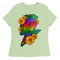 Matcha LGBTQ+ Lightnin' Bolt With Sunflower Ladies Tee - BundleAndBundleShop