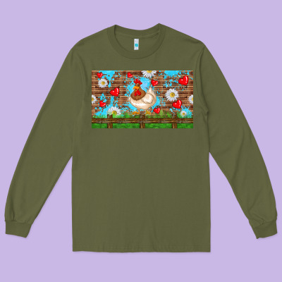 Cute Chicken Long Sleeve Tee Designed By Tumblerdesignbyshophia