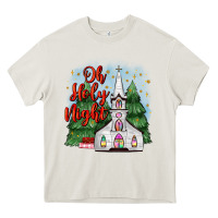 Cream christmas church oh holy night Heavy Core Tee - MaliasSmallBusiness
