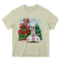 Mossy christmas church oh holy night Heavy Core Tee - MaliasSmallBusiness