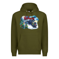 Army Green believe polar express Premium Hoodie - FaDigitalArtStudio