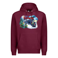 Burgundy believe polar express Premium Hoodie - FaDigitalArtStudio