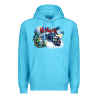 Ocean Blue believe polar express Premium Hoodie - FaDigitalArtStudio