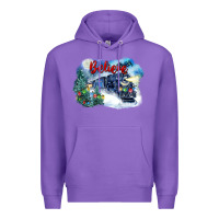 Purple believe polar express Premium Hoodie - FaDigitalArtStudio
