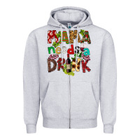 Heather Grey Mama Needs A Drink Zipper Hoodie - FaDigitalArtStudio
