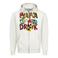 Oatmeal Heather Mama Needs A Drink Zipper Hoodie - FaDigitalArtStudio