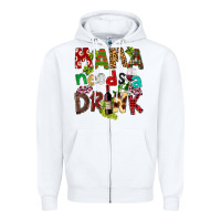 White Mama Needs A Drink Zipper Hoodie - FaDigitalArtStudio