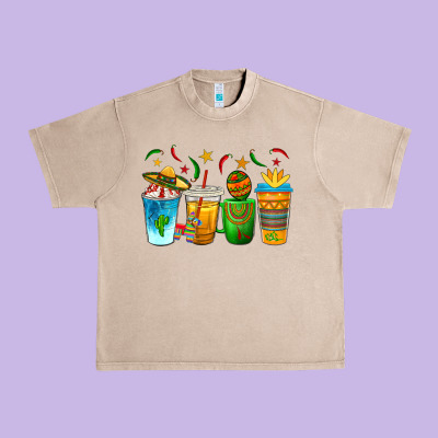 Cinco De Mayo Coffee Cups Urban Heavy Tee Designed By Texasbilliewilder