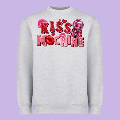 Kiss Machine Valentine's Day Heavyweight Sweatshirt Designed By Fadigitalartstudio