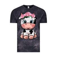 Cloud Black cute cow Vintage Tee - texasbilliewilder