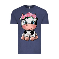 Vintage Denim cute cow Vintage Tee - texasbilliewilder