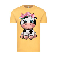 Vintage Mustard cute cow Vintage Tee - texasbilliewilder