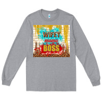 Heather Grey wifey mama boss Long Sleeve Tee - TumblerDesignByShophia