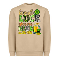 Mushroom St. Patrick's Forget luck give me beer Heavyweight Sweatshirt - OliviaCreatesArt