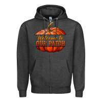 Charcoal Heather welcome to our patch Zipper Hoodie - BundleAndBundleShop