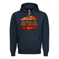 Navy welcome to our patch Zipper Hoodie - BundleAndBundleShop