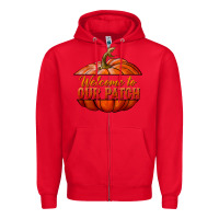 Red welcome to our patch Zipper Hoodie - BundleAndBundleShop