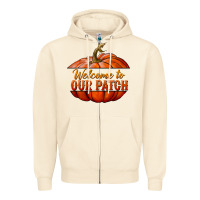 Sandshell welcome to our patch Zipper Hoodie - BundleAndBundleShop