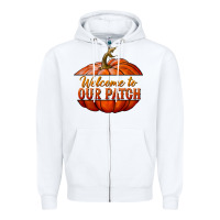 White welcome to our patch Zipper Hoodie - BundleAndBundleShop