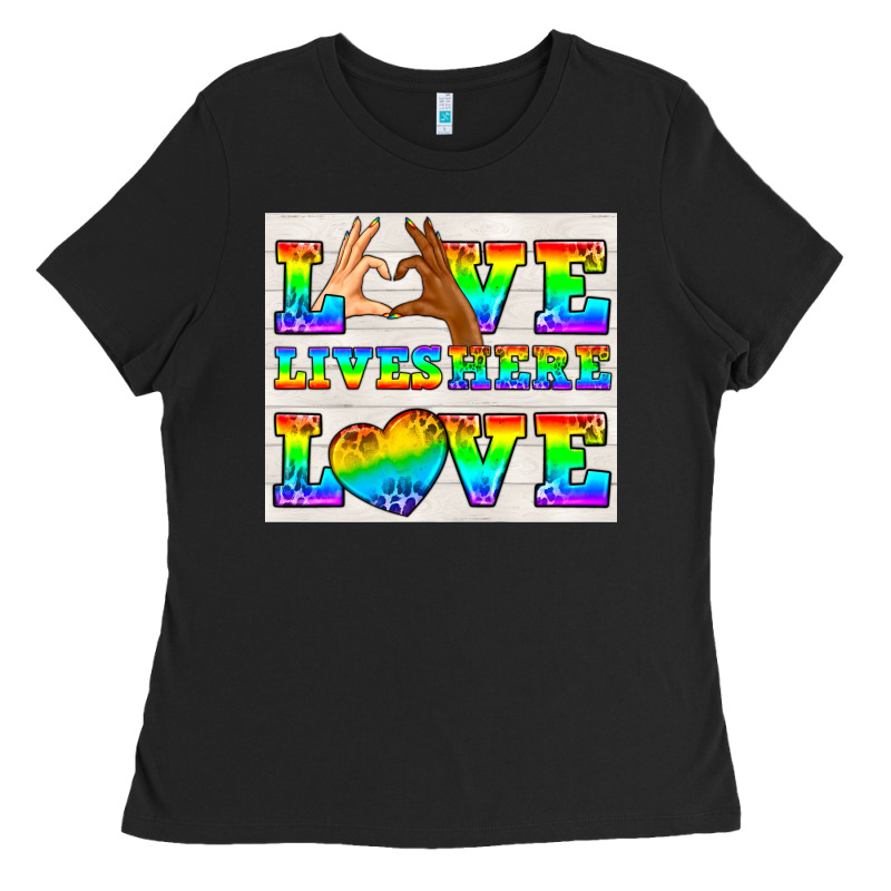 Western Lgbtq+ Love Lives Here Tumbler Ladies Tee by BundleAndBundleShop | Teevron