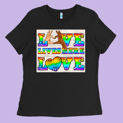 Western Lgbtq+ Love Lives Here Tumbler Ladies Tee Designed By Bundleandbundleshop