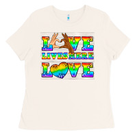 Bone Western LGBTQ+ Love Lives Here Tumbler Ladies Tee - BundleAndBundleShop
